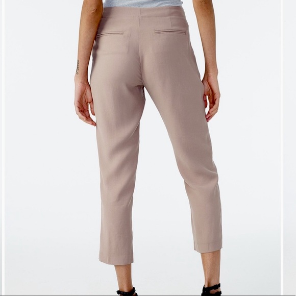 A/X Armani Exchange Pleat Drawstring Trouser Beige Size 4 Tan Pants - Picture 3 of 10